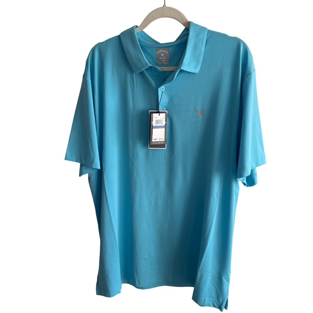 Callaway Mens Opti-Dri Golf Polo Shirt Blue Grotto XL‎ CGKSF0B6 NWT